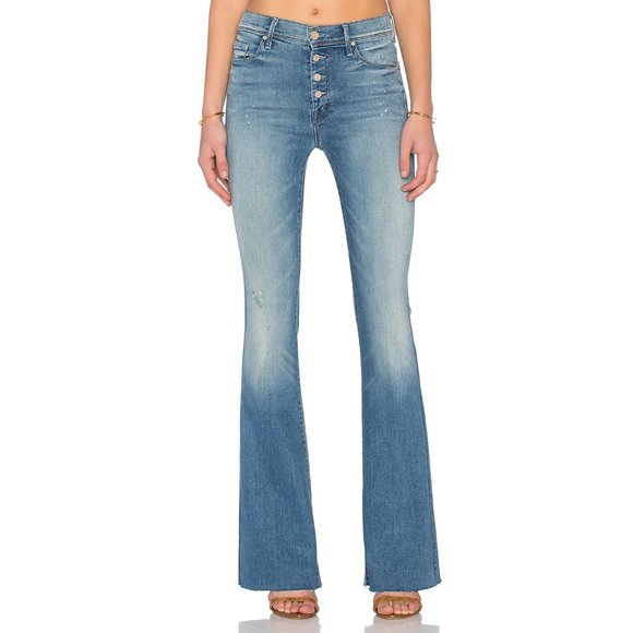 SOLD MOTHER Pixie Cruiser Fray Flare Jeans Rumor Has it N5 - Picture 2 of 11